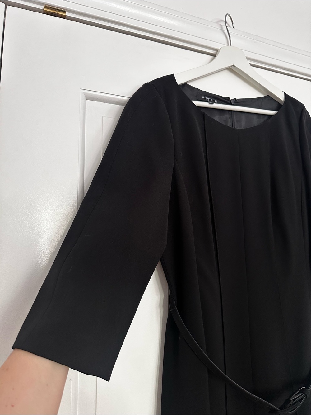 Lafayette 148 New York Black A-Line Dress Size 12 - Picture 4 of 8
